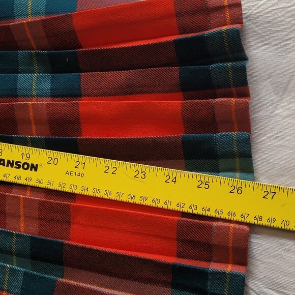 Suzanne Vintage Plaid Pleated Skirt Girls 12 CND 10 US Waist 24" Cabincore - Picture 6 of 10